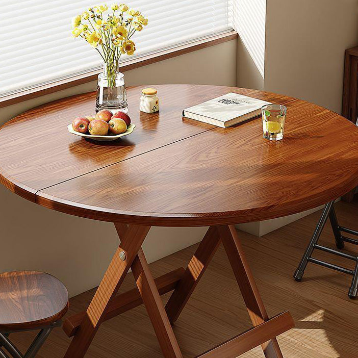 Modern Round MDF & Steel Foldable Dining Table — Space-Saving, Stylish Addition for the Dining Room