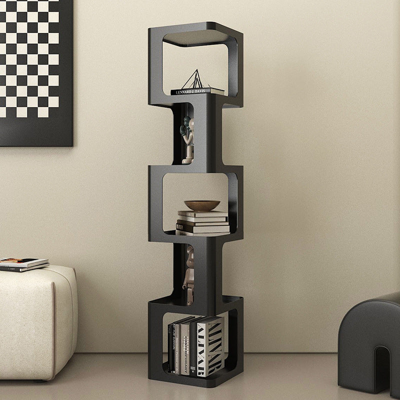 Sleek Contemporary Scandinavian Iron Square Bookshelves - 3/4/5-Tier Standing Shelves for Home Office