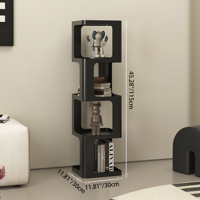 Sleek Contemporary Scandinavian Iron Square Bookshelves - 3/4/5-Tier Standing Shelves for Home Office