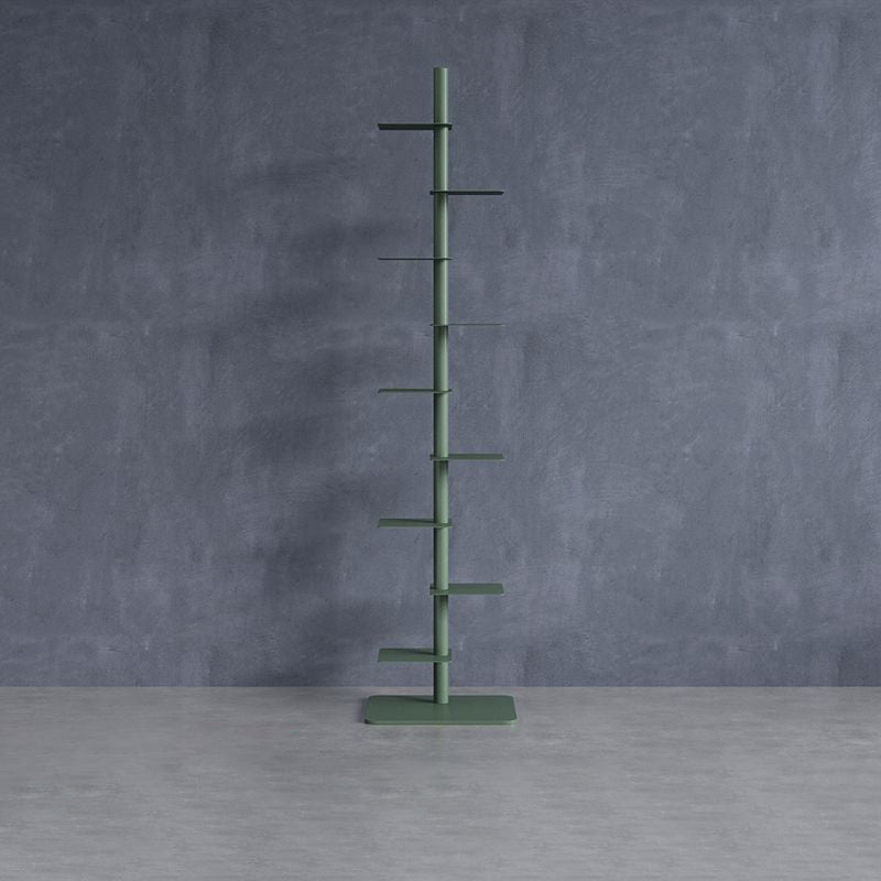 Mid-Century Modern Carbon Steel Spiral Bookshelf - 9-Tier Corner Display Rack for Home & Office