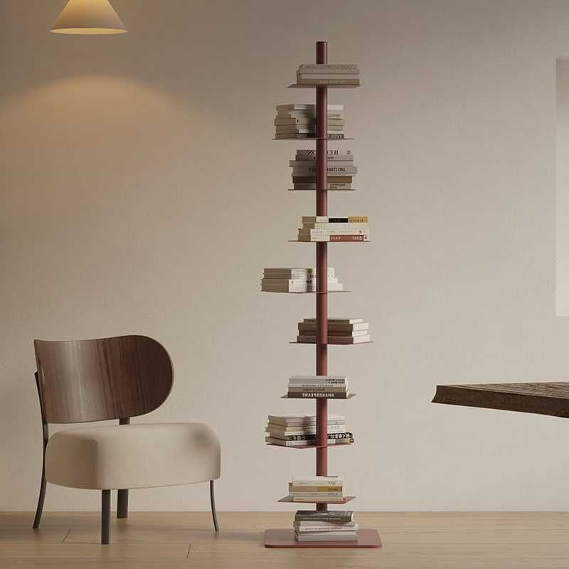 Mid-Century Modern Carbon Steel Spiral Bookshelf - 9-Tier Corner Display Rack for Home & Office