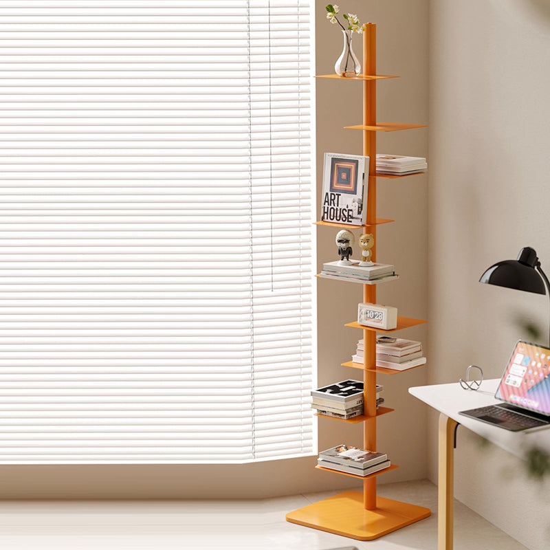 Mid-Century Modern Carbon Steel Spiral Bookshelf - 9-Tier Corner Display Rack for Home & Office
