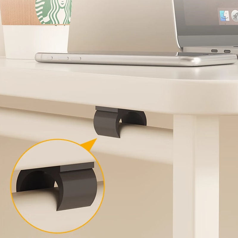Sleek Modern Minimalist Foldable Rectangular Wood Desk for Home Office - Movable and Space-Saving