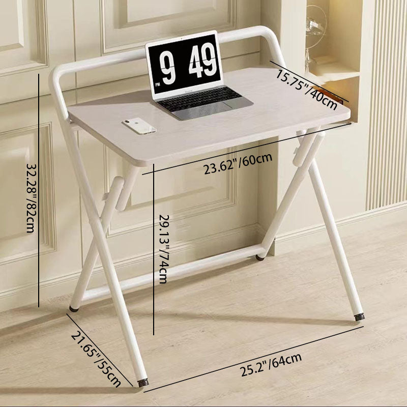 Modern Minimalist Foldable Rectangular Carbon Steel Desk for Home Office – Space-Saving & Sturdy