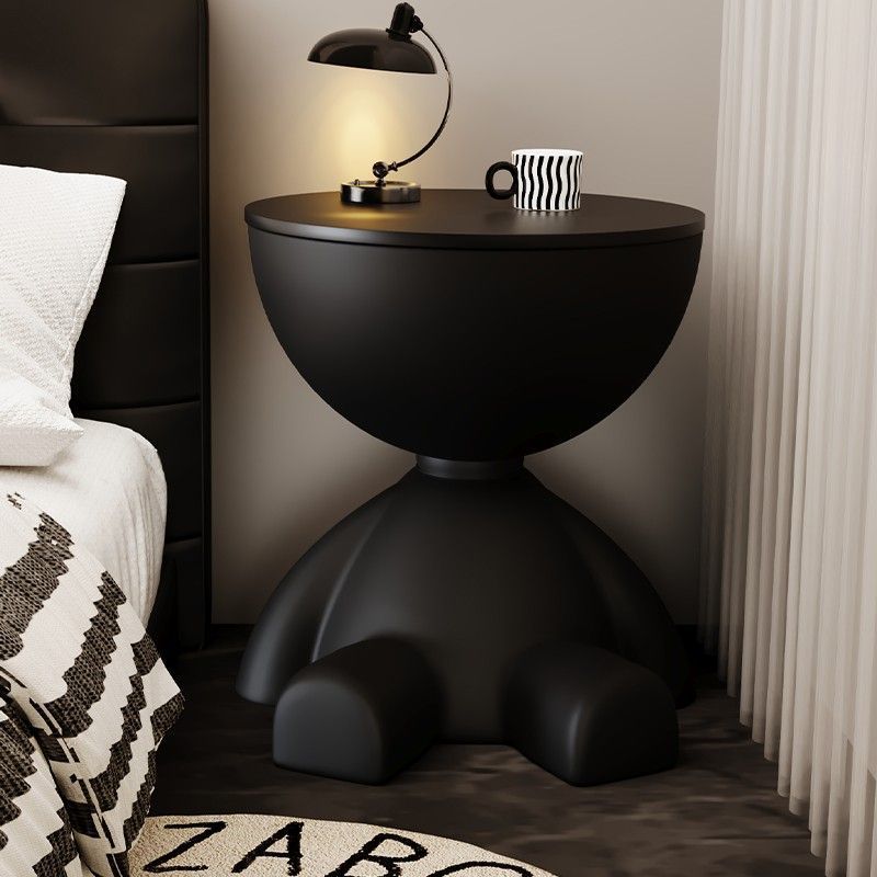 Contemporary Bear-Shaped Round Plastic Side Table for Living Room