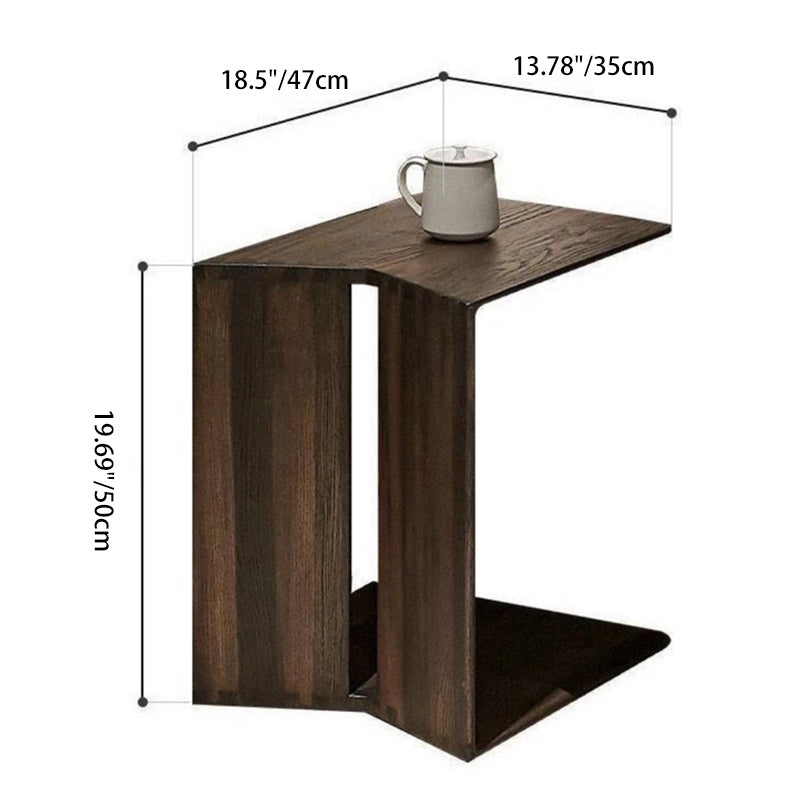 Sleek Modern Minimalist Ash Wood Side Table — Triangle-Rectangle Design for Living Room