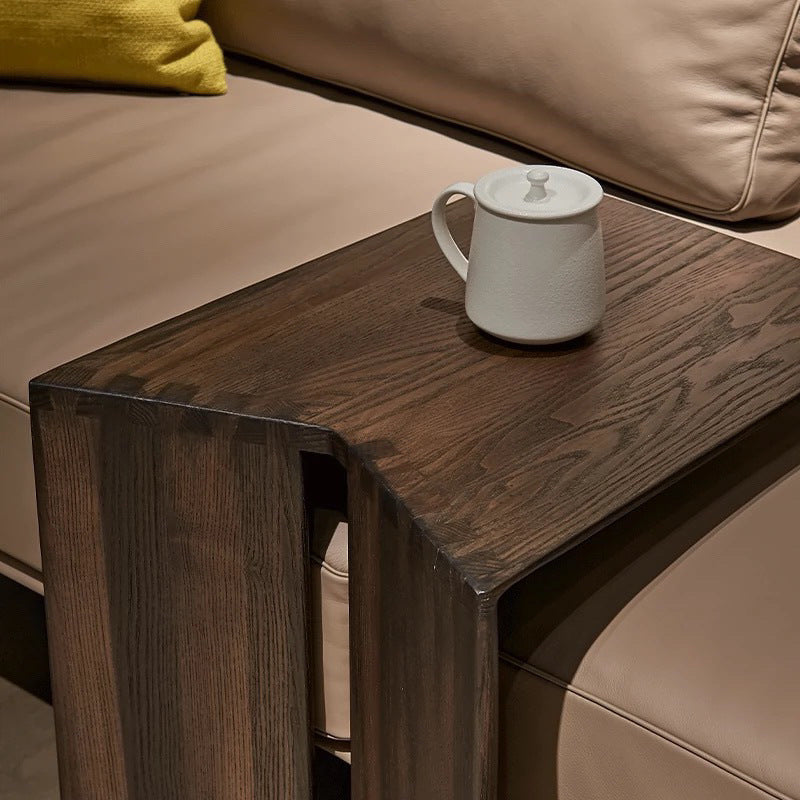 Sleek Modern Minimalist Ash Wood Side Table — Triangle-Rectangle Design for Living Room