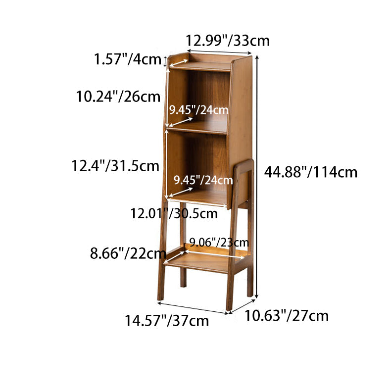 Traditional Japanese Square Bamboo Bookshelves – 3, 4, or 5-Tier Living Room Storage