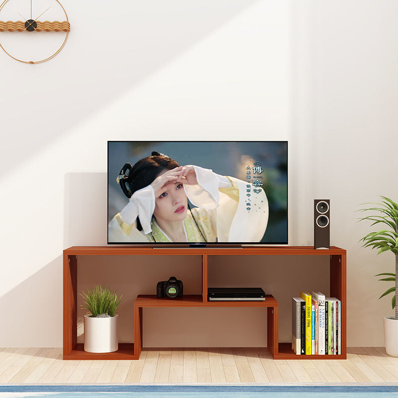 Sleek Modern Minimalist Rectangular TV Stand – 2-Tier Board Console for Living Room