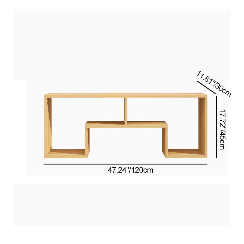 Sleek Modern Minimalist Rectangular TV Stand – 2-Tier Board Console for Living Room