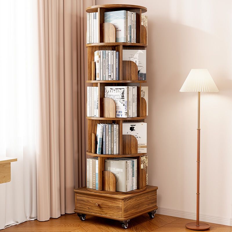 Modern Minimalist Square-Base Artificial-Board Bookshelves – 4/5-Tier, Ideal for Study