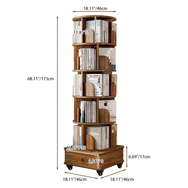 Modern Minimalist Square-Base Artificial-Board Bookshelves – 4/5-Tier, Ideal for Study