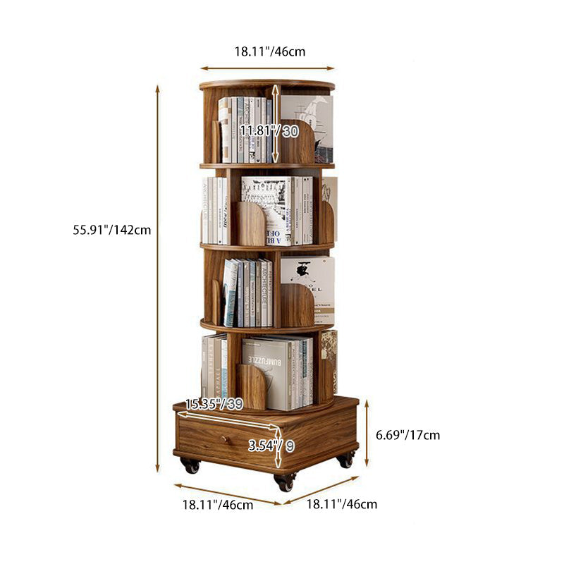 Modern Minimalist Square-Base Artificial-Board Bookshelves – 4/5-Tier, Ideal for Study