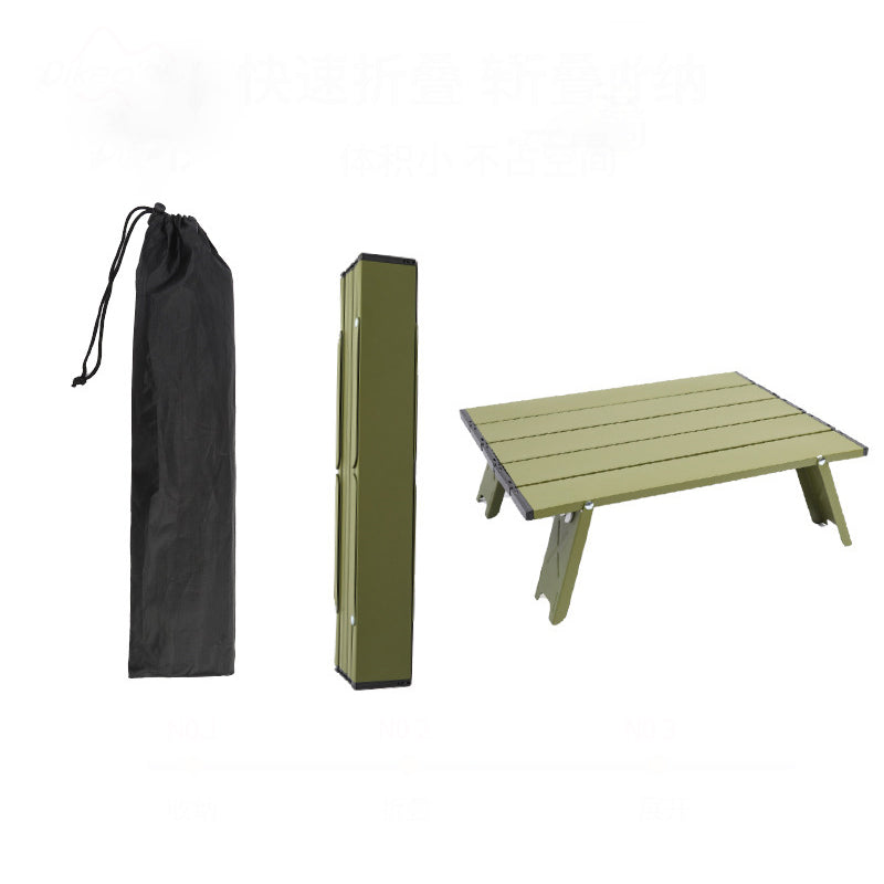 Modern Minimalist Rectangular Aluminum Alloy Folding Outdoor Coffee Table, 1-Tier, Perfect for Garden & Camping