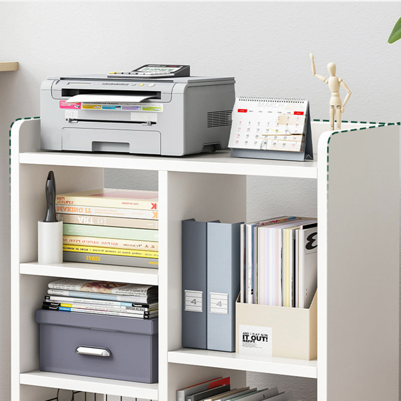 Sleek Modern Minimalist Rectangular Bookshelves - Movable, Plywood-Plastic, 5-Cabinet Design for Study