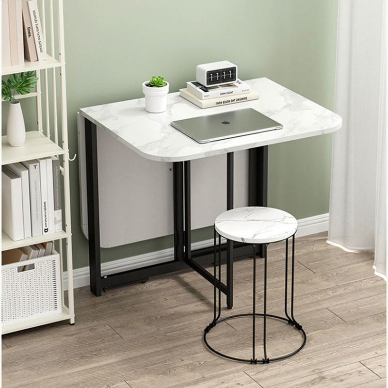 Modern Simplicity Foldable Rectangular Dining Table with Carbon Steel Frame and Plywood Top — Movable, Seats 6–8