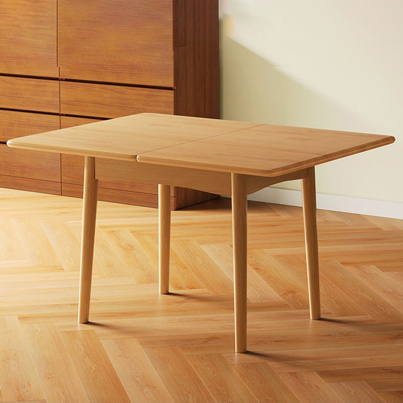 Modern Minimalist Foldable Rectangular Dining Table — MDF & Solid Wood Top with Metal Frame, Seats 2-6