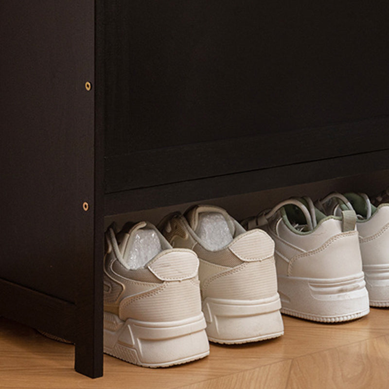 Modern Minimalist Rectangular Shoe Storage Cabinet with Nan Bamboo Composite Panels – Large Capacity, 2- or 3-Door Entryway Cabinet
