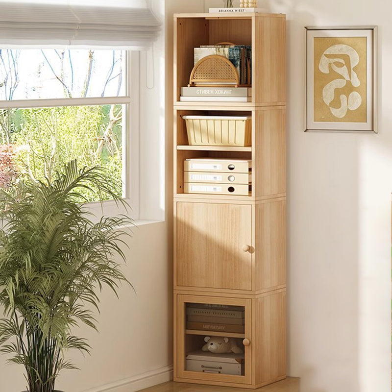 Modern Minimalist Square Storage Cabinet – Solid Wood, MDF & Acrylic Construction – Half-Cabinet for Study