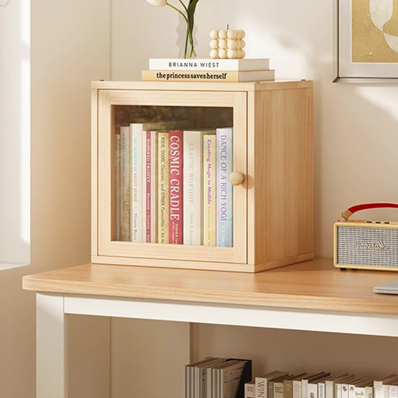 Modern Minimalist Square Storage Cabinet – Solid Wood, MDF & Acrylic Construction – Half-Cabinet for Study