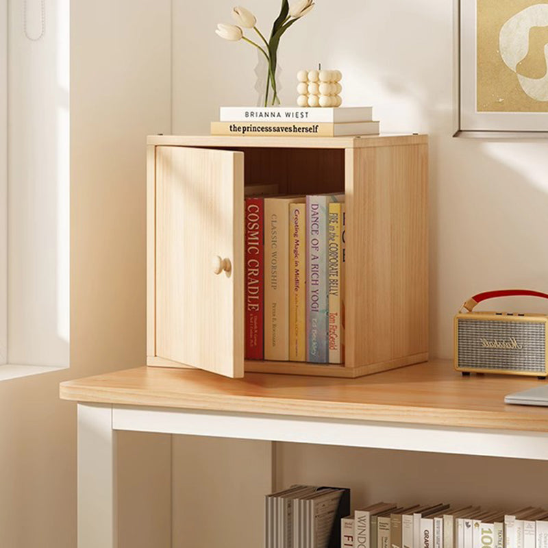 Modern Minimalist Square Storage Cabinet – Solid Wood, MDF & Acrylic Construction – Half-Cabinet for Study