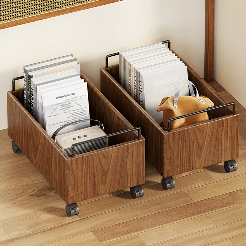 Modern Minimalist Movable Solid Wood Kids Storage Cabinet - Rectangular 1-Door Design, Ideal for Study