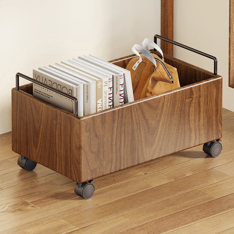 Modern Minimalist Movable Solid Wood Kids Storage Cabinet - Rectangular 1-Door Design, Ideal for Study