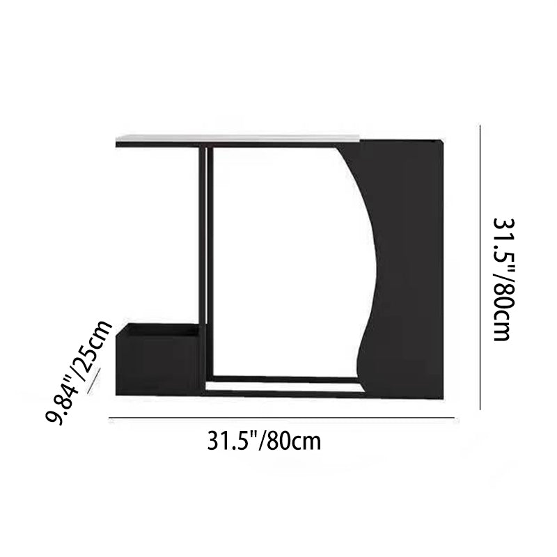 Ultra-Narrow Modern Minimalist Geometric Iron & Marble Console Table - 2-Tier for Entryway