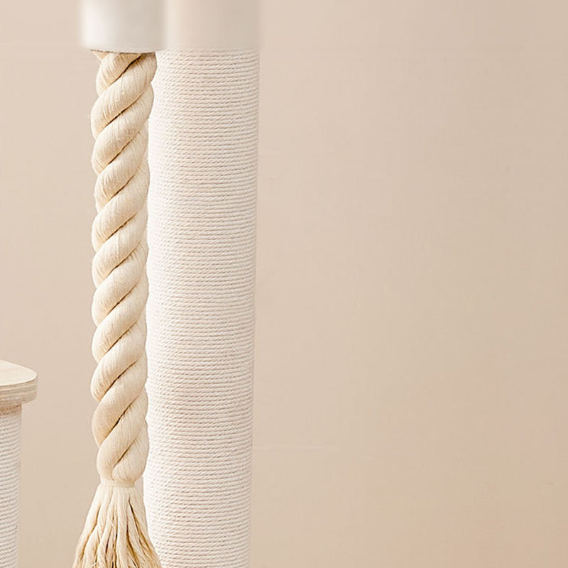 Contemporary Creative Tree Cat Tower with Acrylic Multi-Layer Platforms, Corduroy-Covered Posts and Cotton Rope, 2/4/5-Tier Multi-Functional Design for Living Room