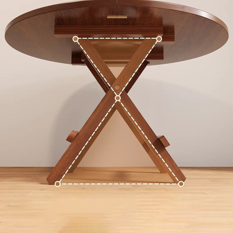 Sleek Modern Round Dining Table - Foldable with MDF Top and Iron Frame, Seats 2-8