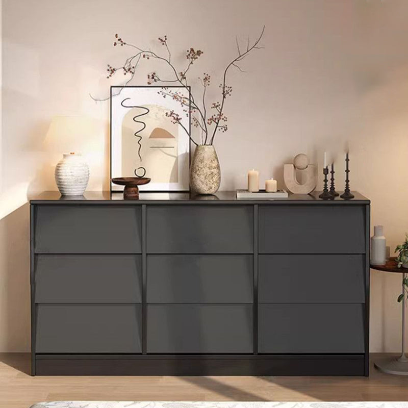 Contemporary Retro Venetian Blind Solid Wood Storage Cabinet with Ecological Board and Carbon Steel Frame, 6/9-Drawer, for Living Room & Bedroom
