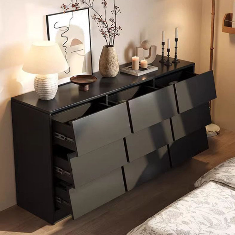 Contemporary Retro Venetian Blind Solid Wood Storage Cabinet with Ecological Board and Carbon Steel Frame, 6/9-Drawer, for Living Room & Bedroom