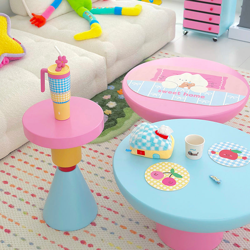 Modern Round Wood Kids' End Table - 1-Tier Living Room Side Table
