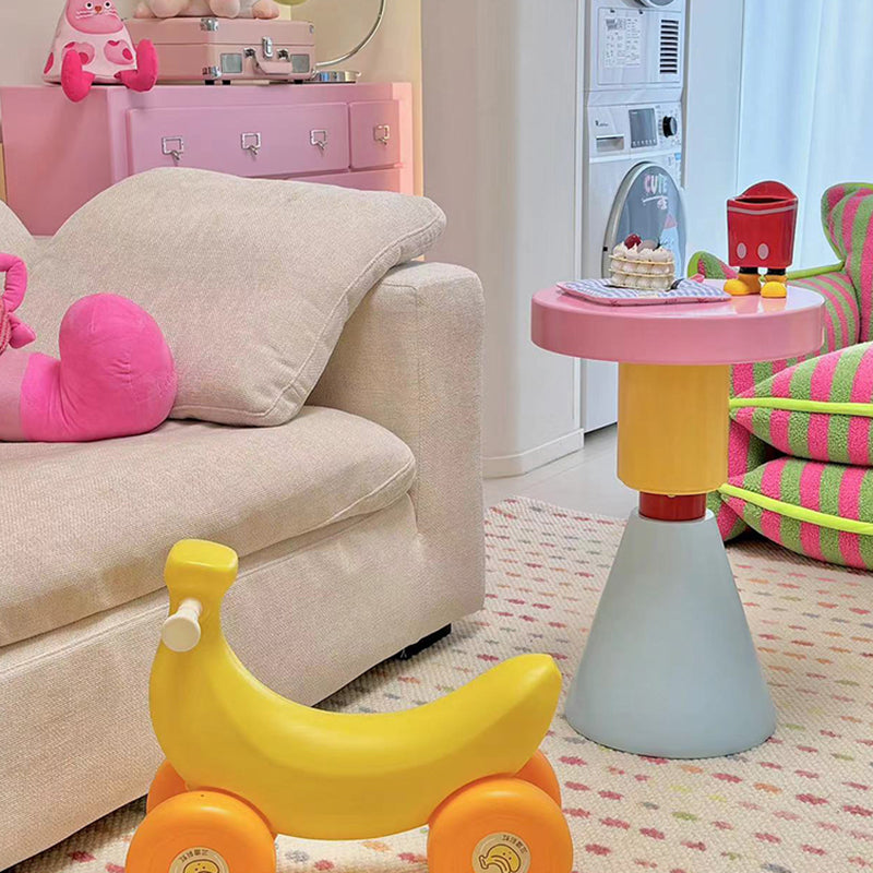 Modern Round Wood Kids' End Table - 1-Tier Living Room Side Table