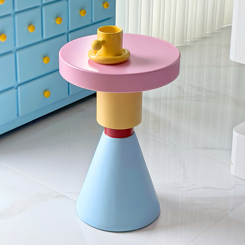 Modern Round Wood Kids' End Table - 1-Tier Living Room Side Table