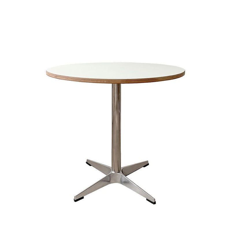 Modern Minimalist Round Dining Table with Solid Wood & Plywood, Stainless Steel & Aluminum Frame, 1-Tier Storage for Dining Room & Kitchen