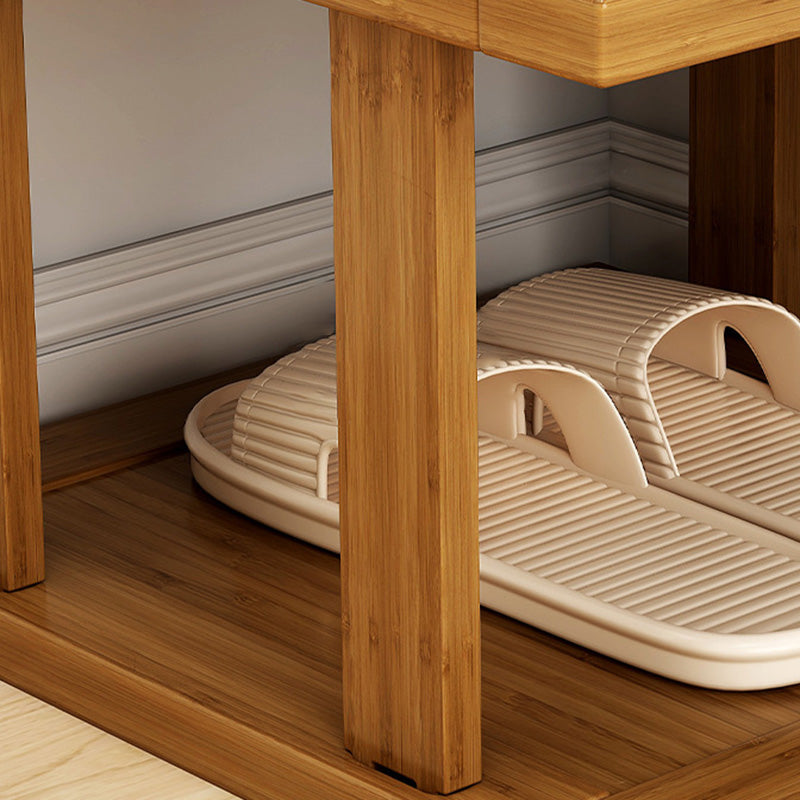 Modern Minimalist Rectangular Heather Bamboo 5-Tier Shoe Storage for Entryways