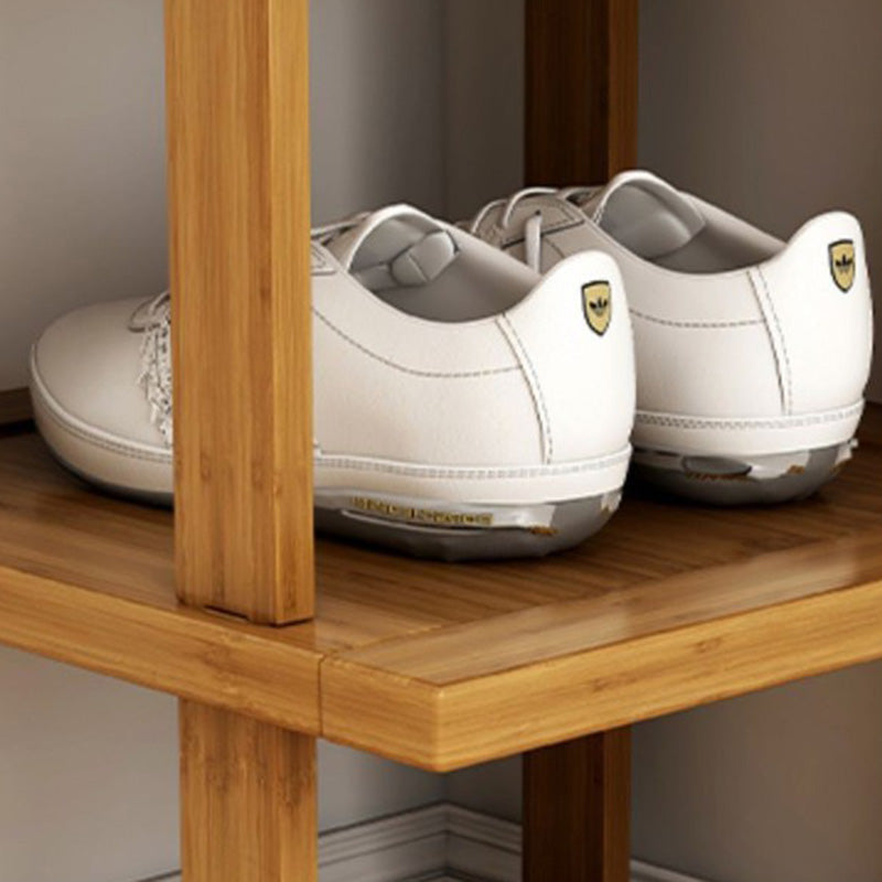 Modern Minimalist Rectangular Heather Bamboo 5-Tier Shoe Storage for Entryways