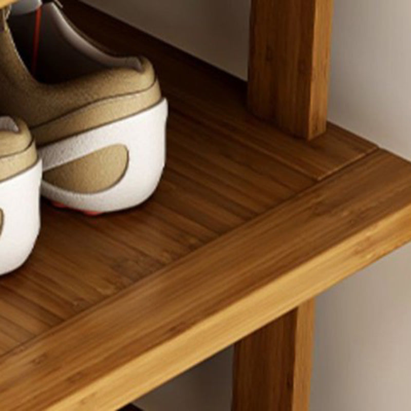 Modern Minimalist Rectangular Heather Bamboo 5-Tier Shoe Storage for Entryways