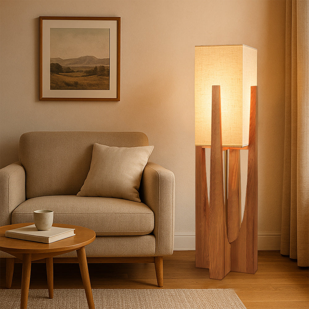 Japanese Wabi-Sabi Style Standing Floor Lamp — Minimalist, Elegant Ambient Lighting