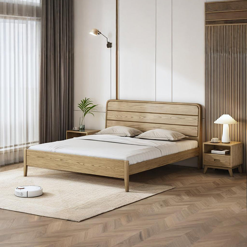 Premium Ash Wood Recessed Bed Frame - Home-Friendly Solid Support & Sleek Look Bed For Bedroom