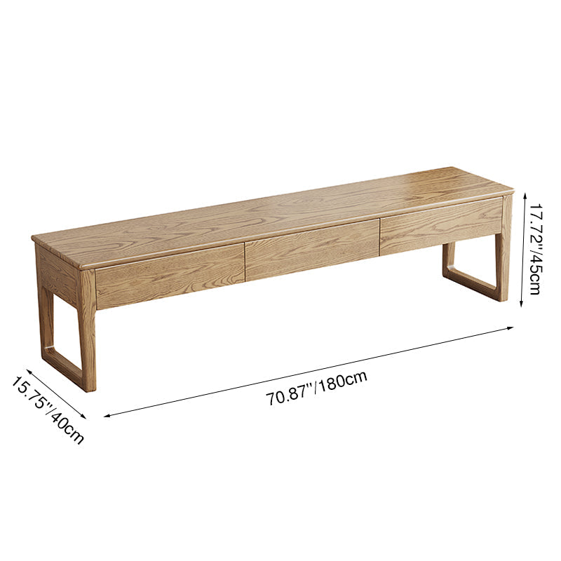 Eco-Friendly Ash Wood TV Stand – Durable Design with Ample Storage and 3-Drawer Cabinet for Living Room