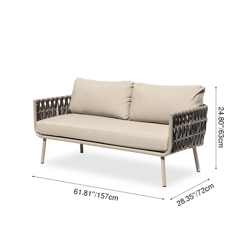 Coastal-Inspired Waterproof Aluminum Outdoor Sofa - 1/2/3-Seater for Garden & Balcony