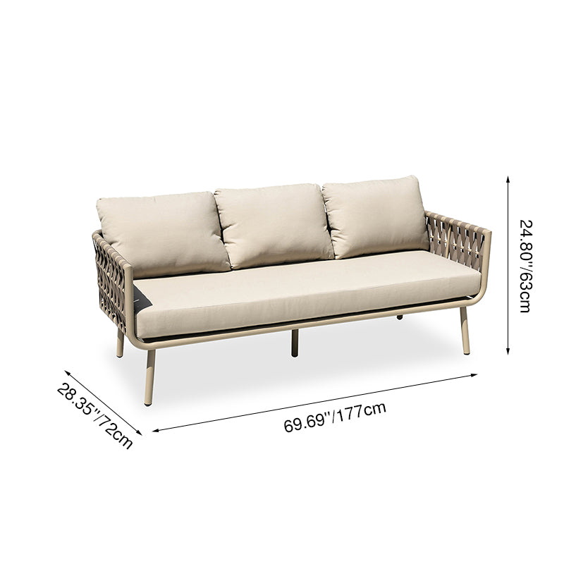 Coastal-Inspired Waterproof Aluminum Outdoor Sofa - 1/2/3-Seater for Garden & Balcony