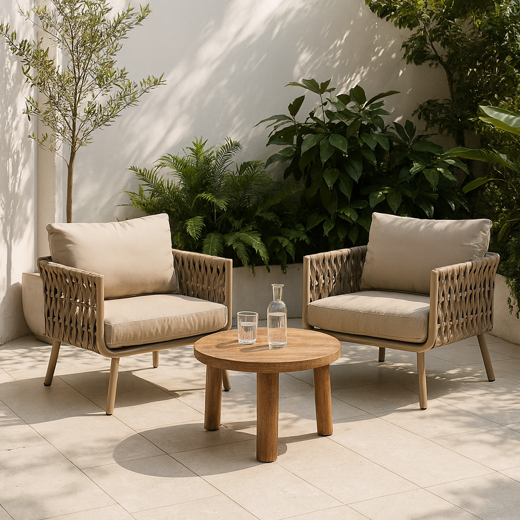 Coastal-Inspired Waterproof Aluminum Outdoor Sofa - 1/2/3-Seater for Garden & Balcony