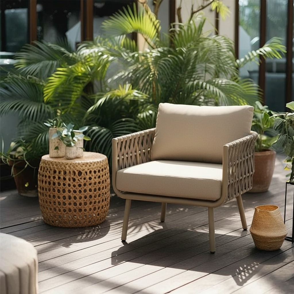 Coastal-Inspired Waterproof Aluminum Outdoor Sofa - 1/2/3-Seater for Garden & Balcony