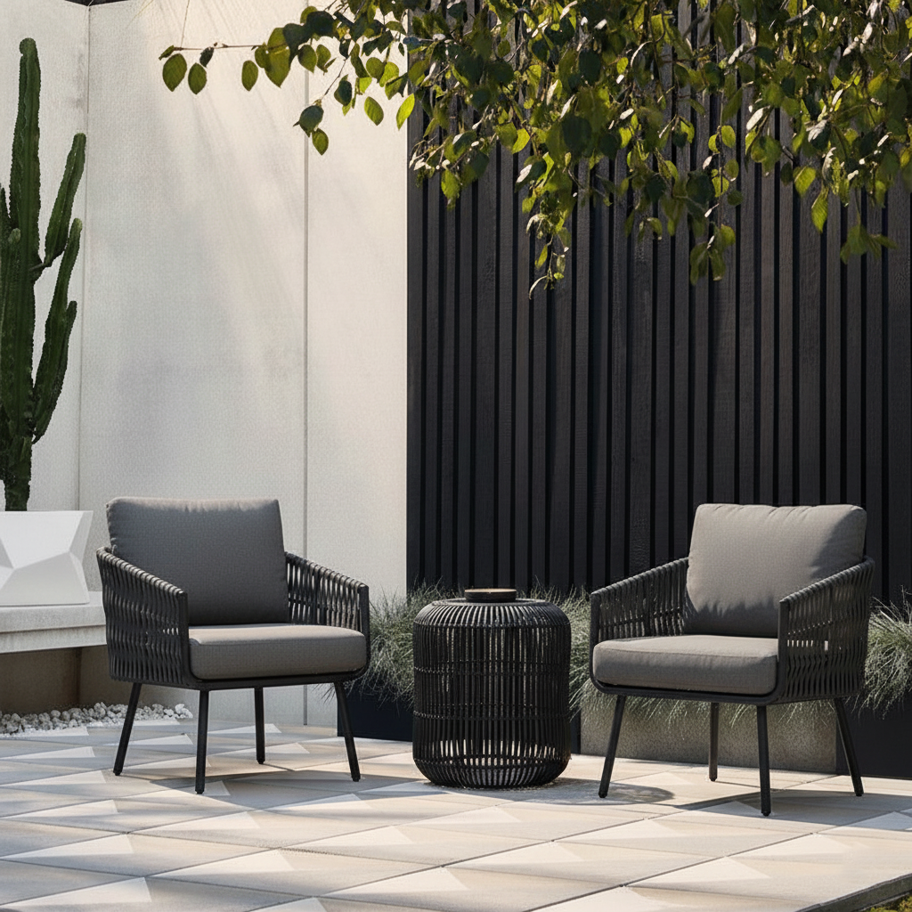 Sleek Stain-Resistant Modern Aluminum Outdoor Sofa — 1/3-Seat for Patio & Garden
