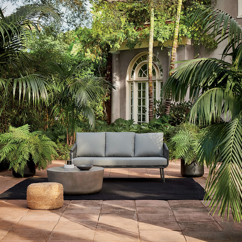 Sleek Stain-Resistant Modern Aluminum Outdoor Sofa — 1/3-Seat for Patio & Garden