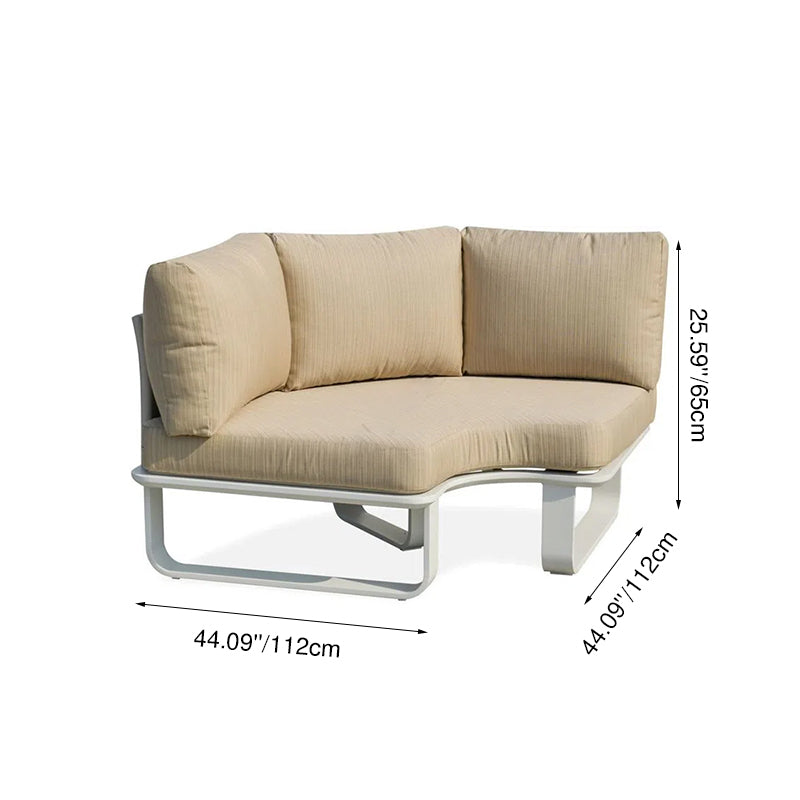 Sleek Minimalist Outdoor Teak & Aluminum 1/2-Seater Sofa for Patio & Garden