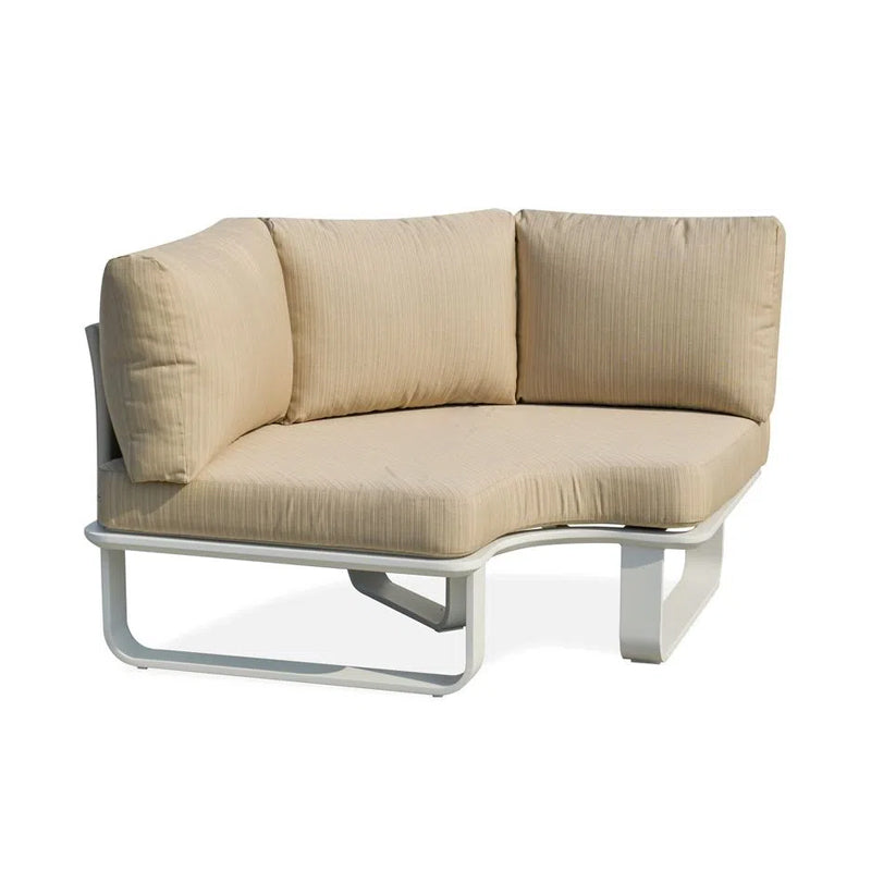 Sleek Minimalist Outdoor Teak & Aluminum 1/2-Seater Sofa for Patio & Garden
